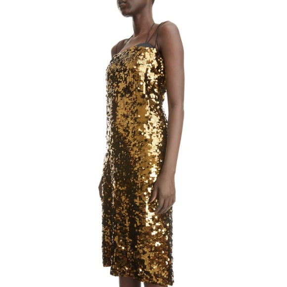 ERDEM Dresses & Skirts - NWT Erdem Sirine Sequin Midi Dress in Bronze & Black Sz. US 8